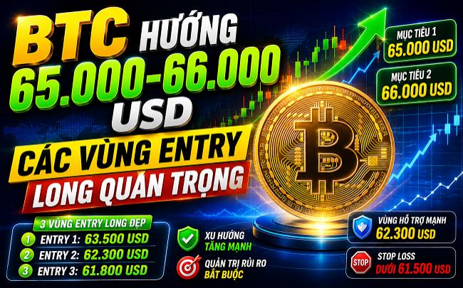 Phân Tích BTC & ETH Hôm Nay (04/08): BTC Hướng 65.000–66.000 USD, Các Vùng Entry Long Quan Trọng