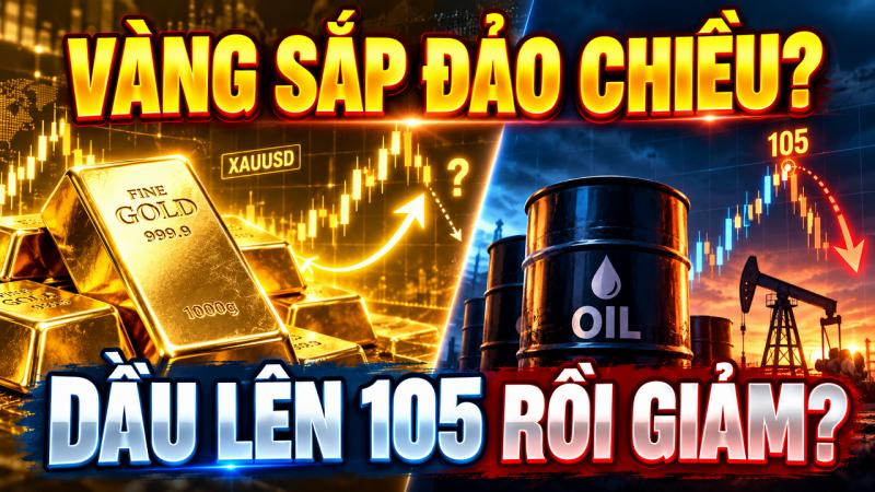 Phân Tích Vàng & Dầu Ngày 23/10 – Vàng Sắp Đảo Chiều Tăng? Dầu Lên 105 USD Rồi Giảm?